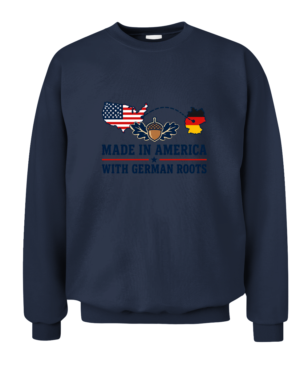 Made In America With German Roots — Sweatshirt in Navy