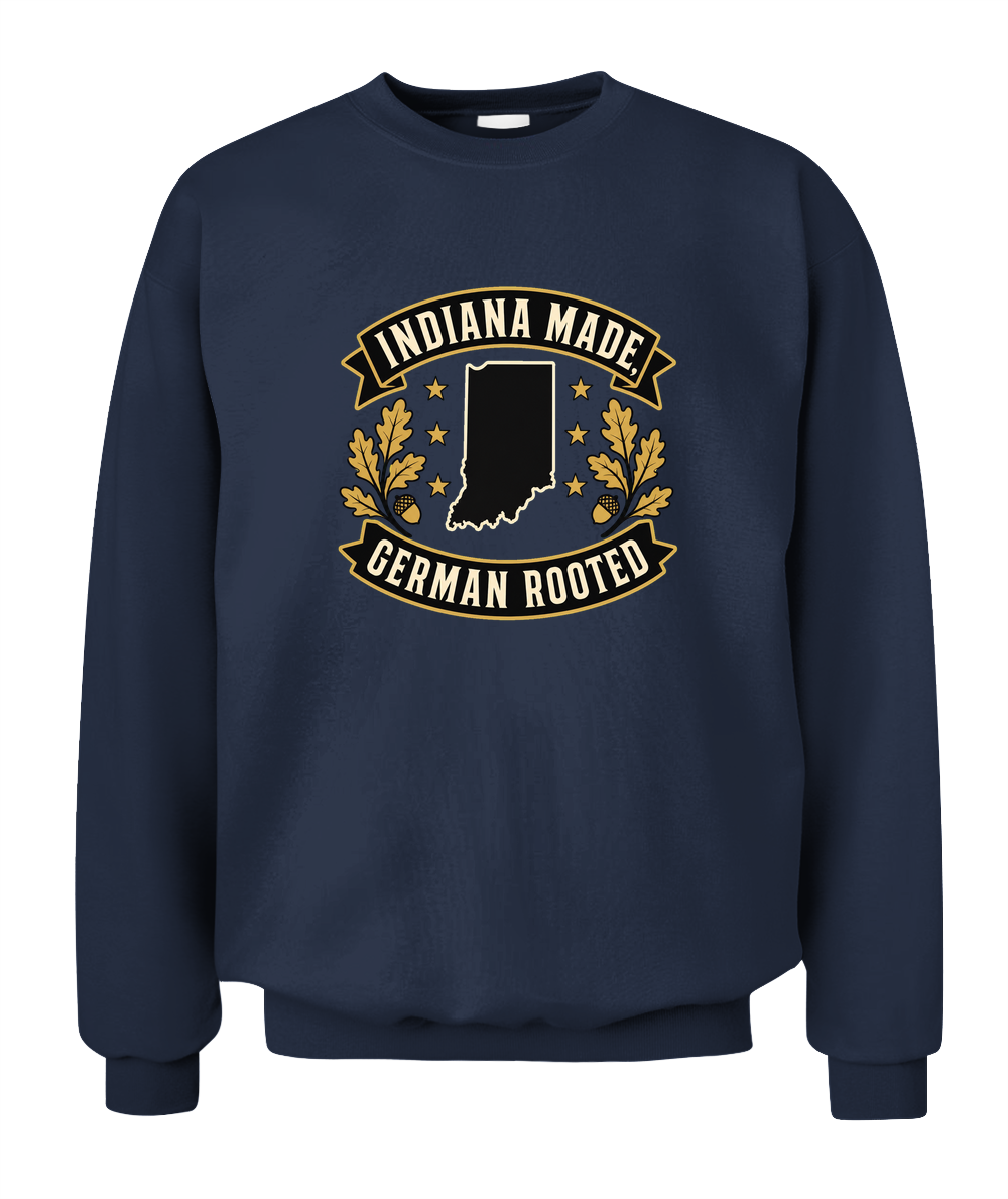 Indiana Made, German Rooted — Sweatshirt in Navy