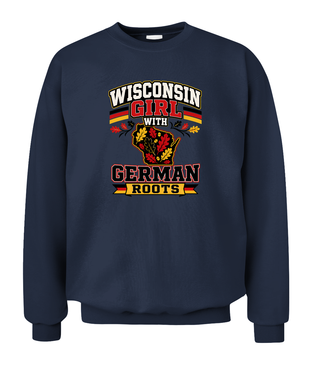 Wisconsin Girl With German Roots — Sweatshirt in Navy