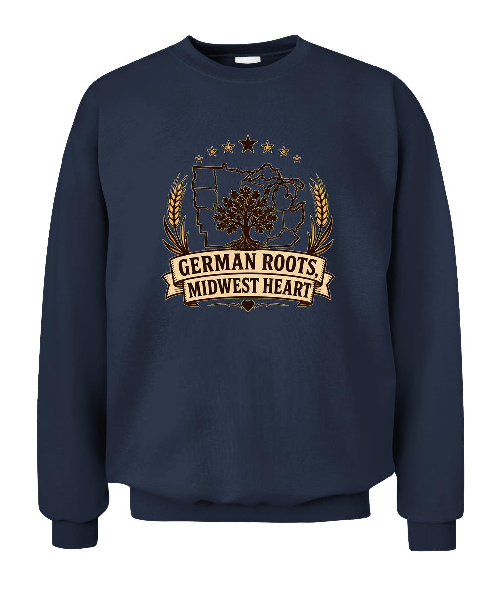 German Roots, Midwest Heart — Sweatshirt in Navy
