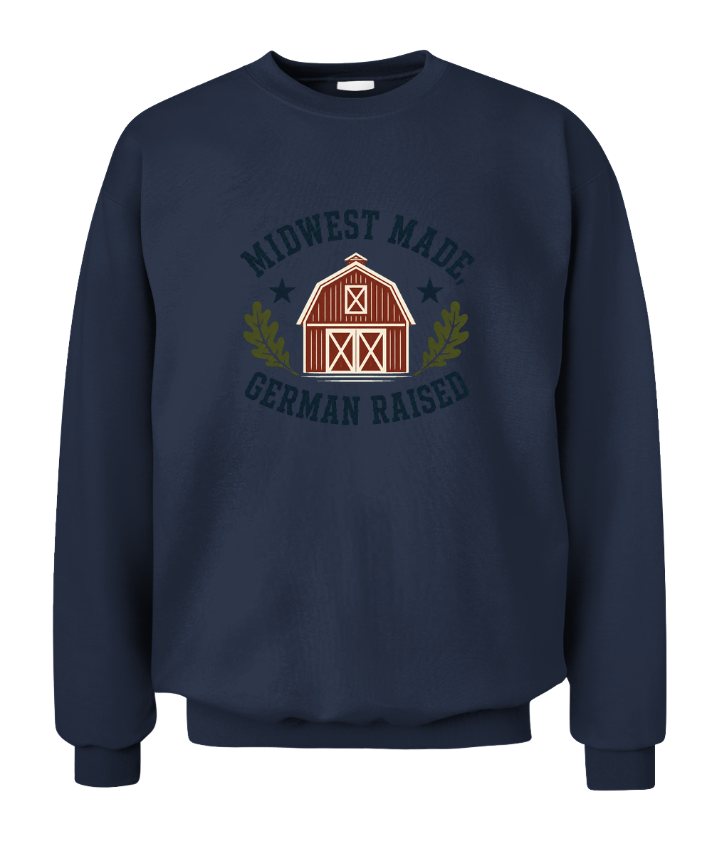 Midwest Made, German Raised — Sweatshirt in Navy