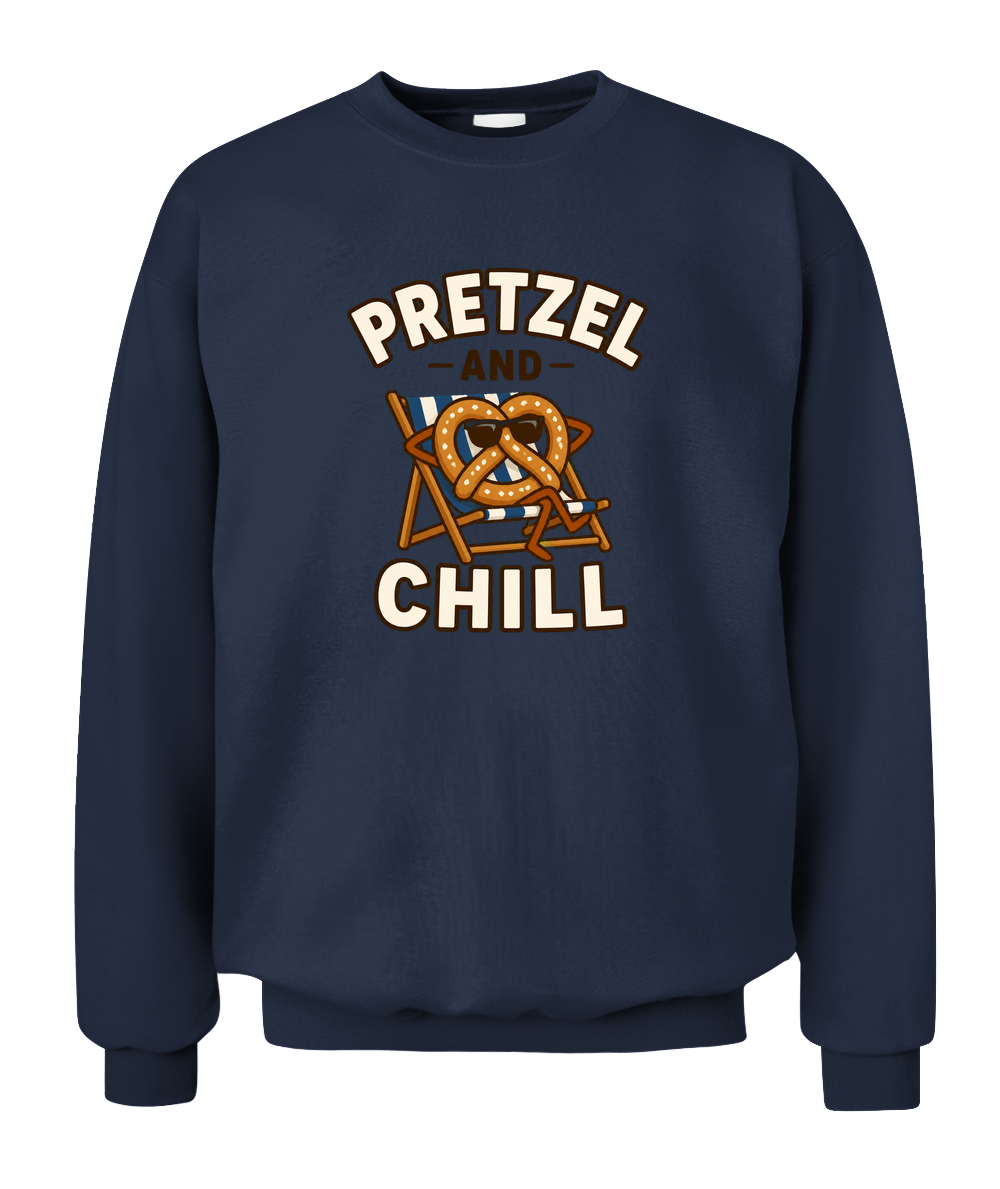Pretzel And Chill — Sweatshirt in Navy