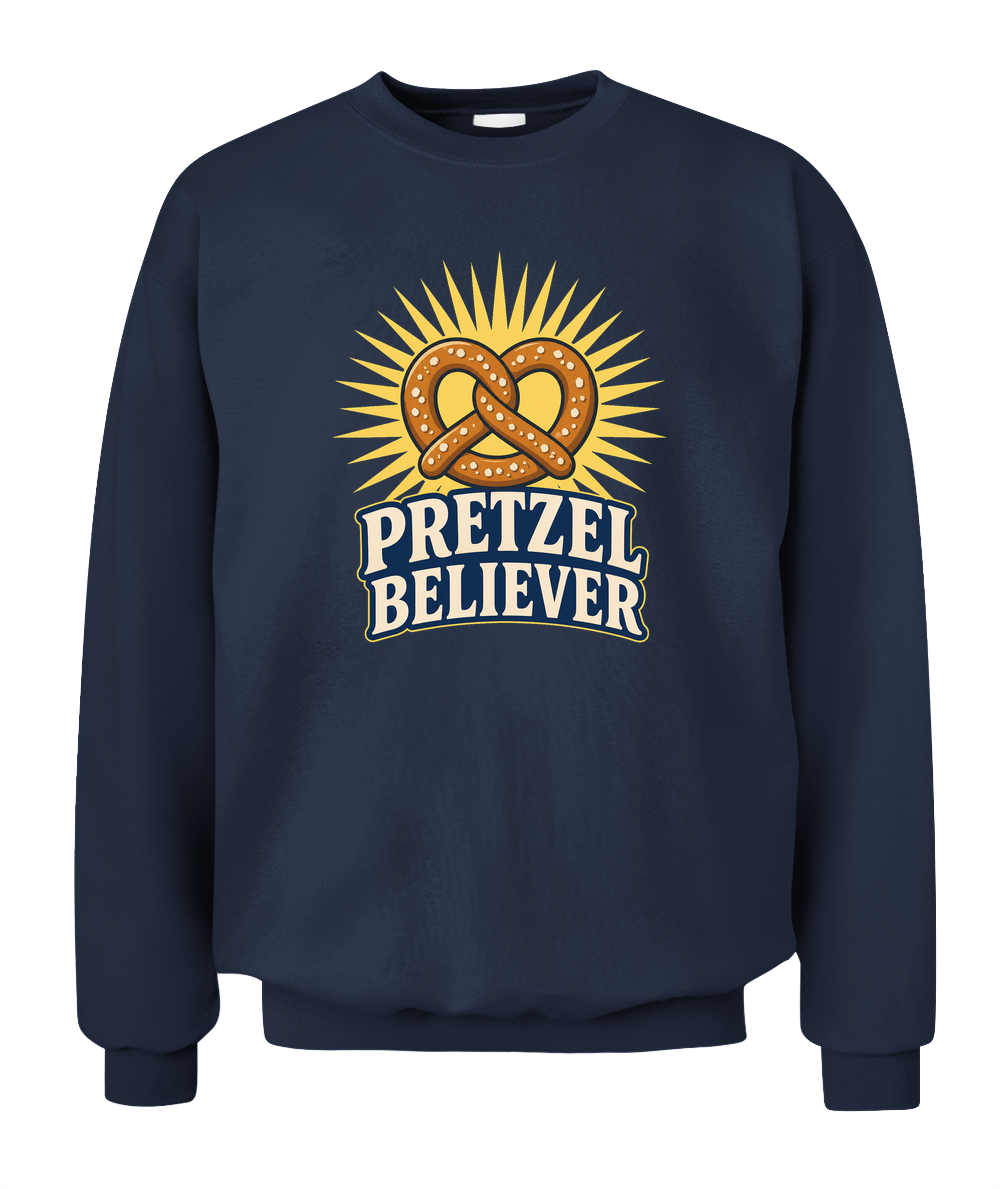 Pretzel Believer — Sweatshirt in Navy