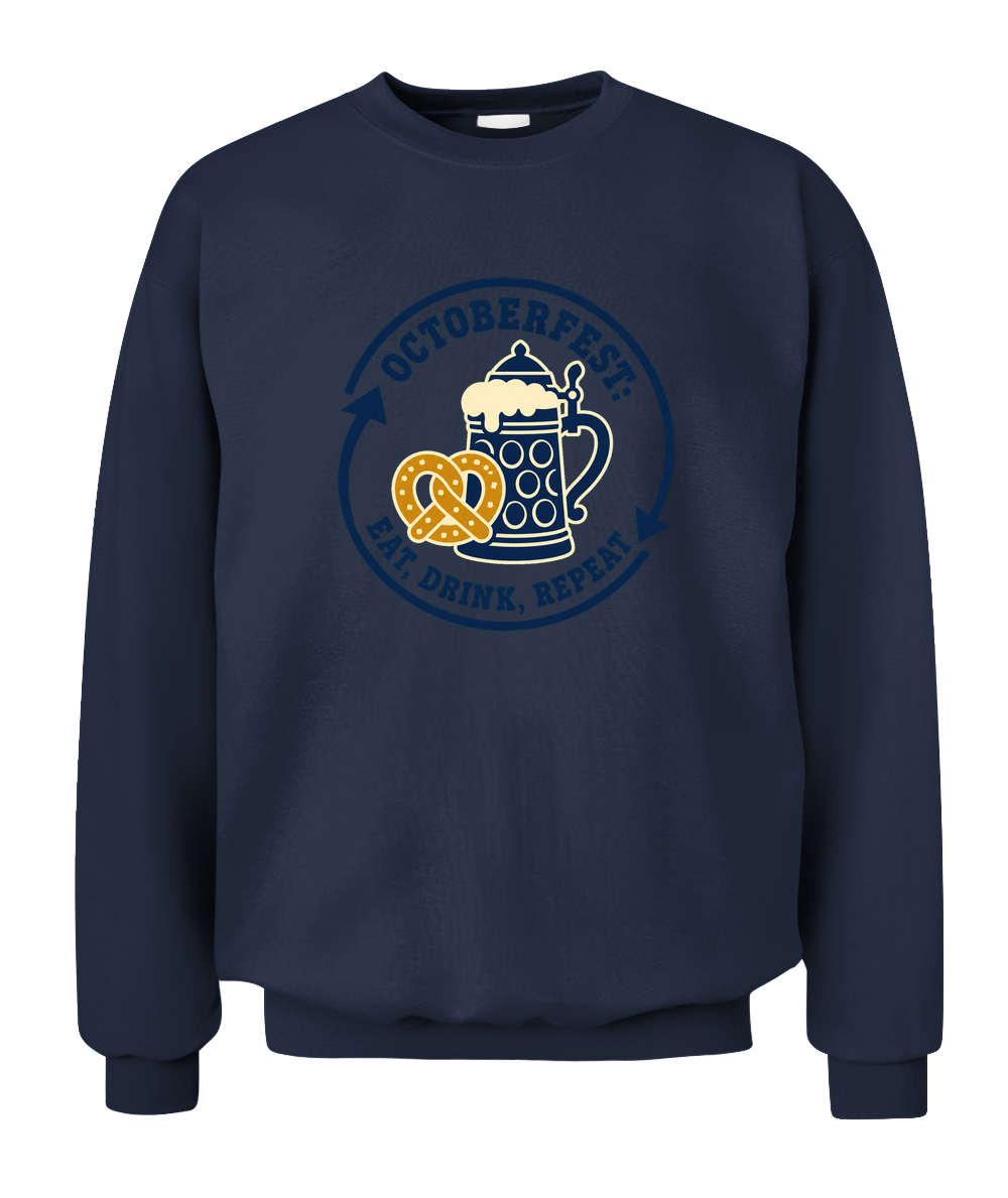Octoberfest: Eat, Drink, Repeat — Sweatshirt in Navy