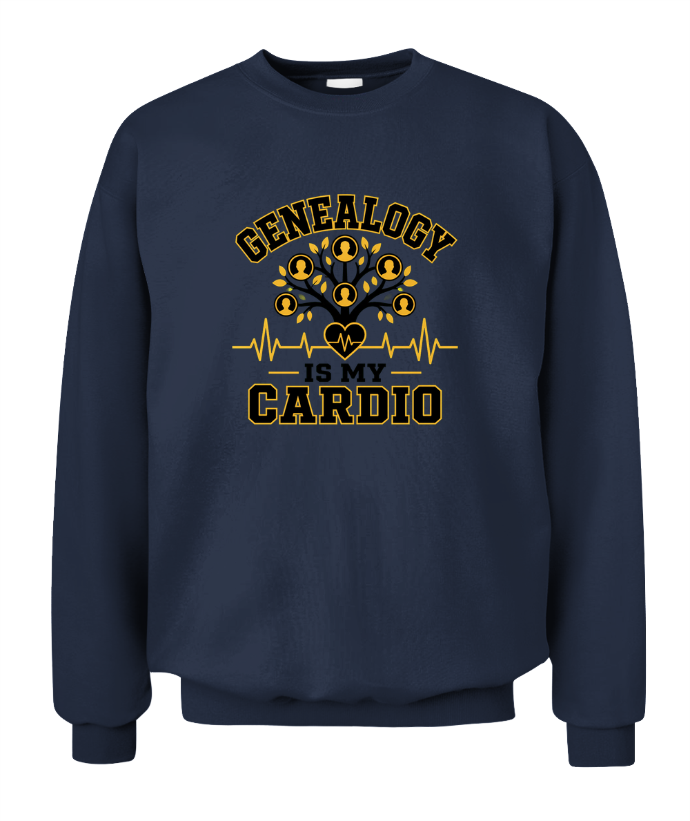 Genealogy Is My Cardio — Sweatshirt in Navy