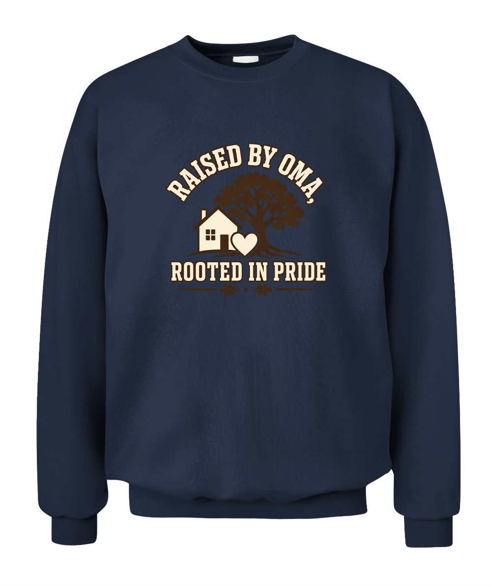 Raised By Oma, Rooted In Pride — Sweatshirt in Navy