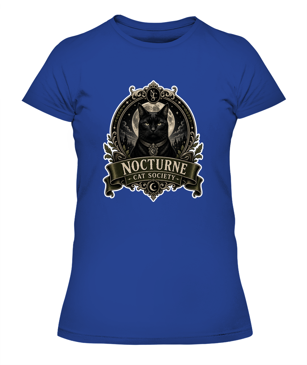 Nocturne Cat Society Ladies T-Shirt | Black Cat Lover Gift