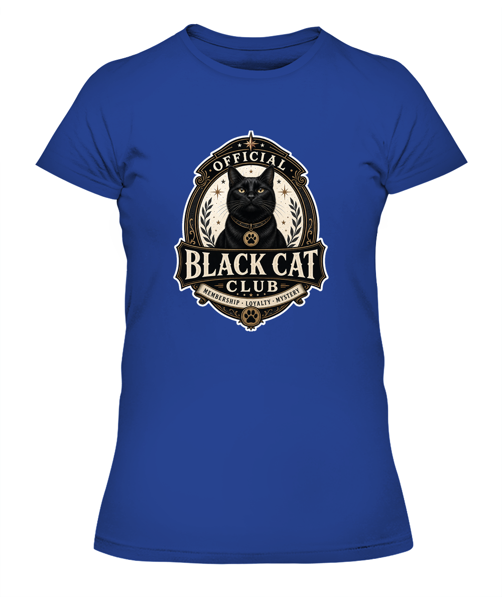Official Black Cat Club Ladies T-Shirt | Black Cat Lover Gift