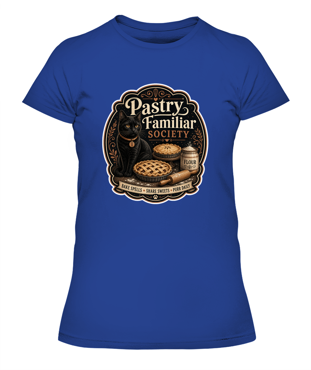 Pastry Familiar Society Ladies T-Shirt | Black Cat Lover Gift