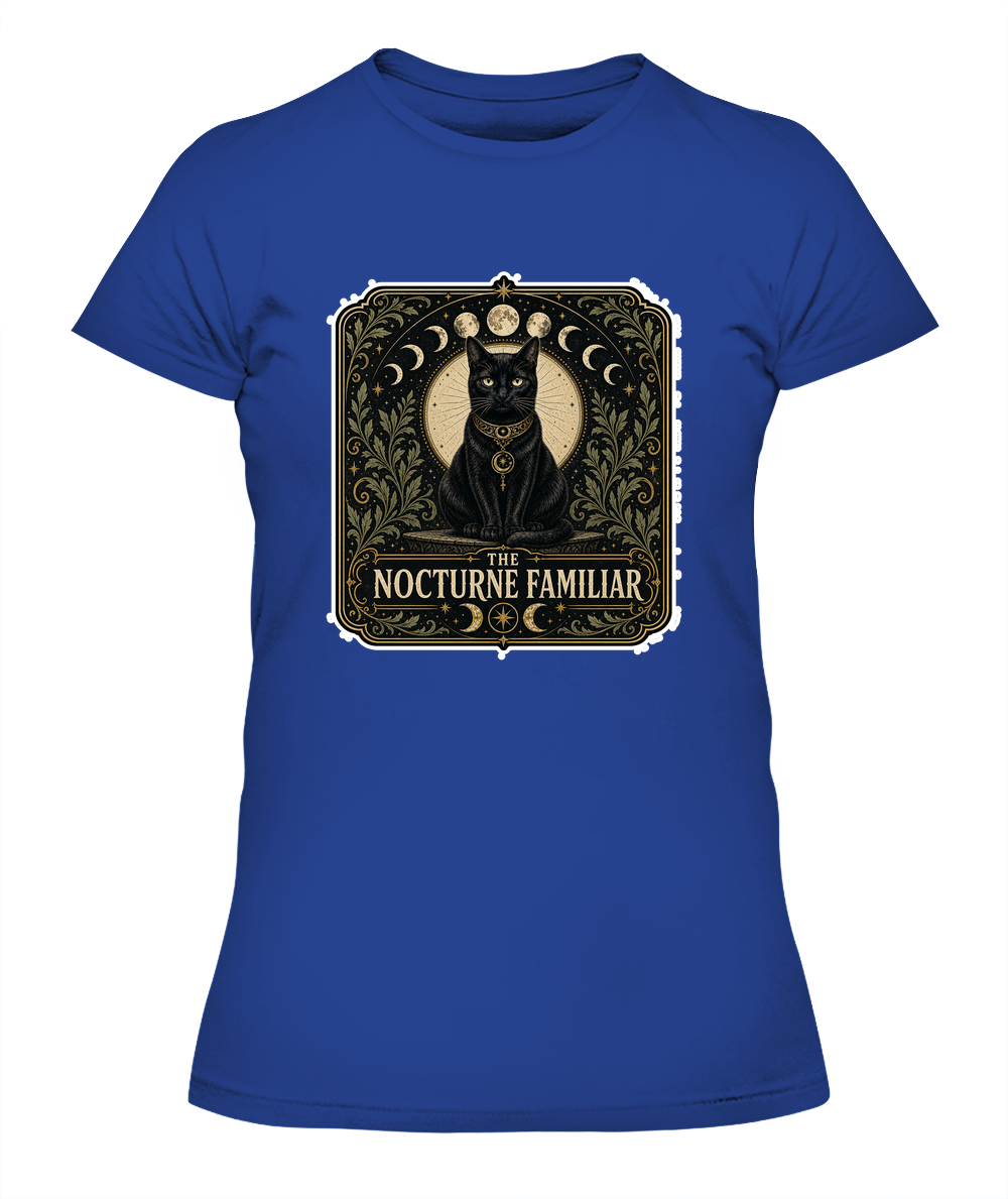 The Nocturne Familiar Ladies T-Shirt | Black Cat Lover Gift