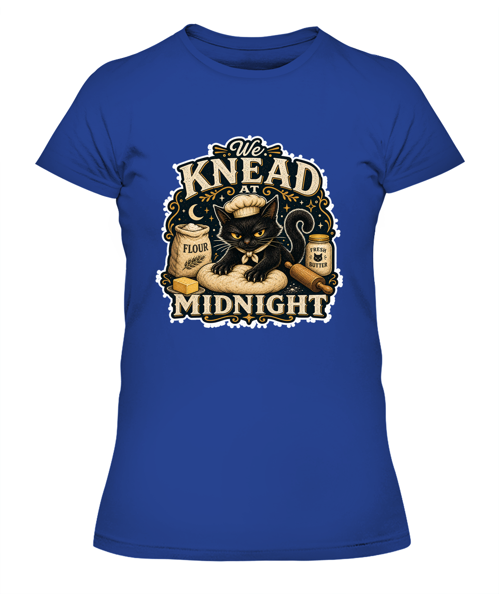 We Knead At Midnight Ladies T-Shirt | Black Cat Lover Gift