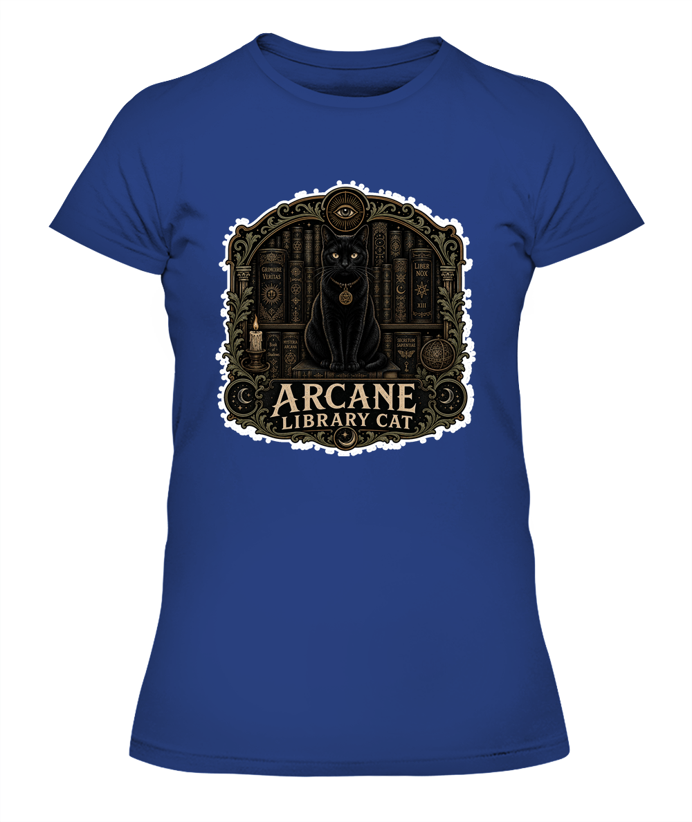 Arcane Library Cat Ladies T-Shirt | Black Cat Lover Gift