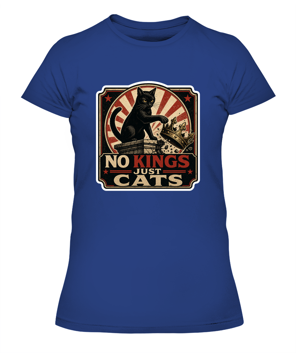 No Kings just Cats Ladies T-Shirt | Black Cat Lover Gift