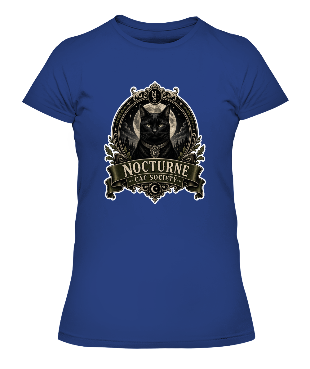 Nocturne Cat Society Ladies T-Shirt | Black Cat Lover Gift