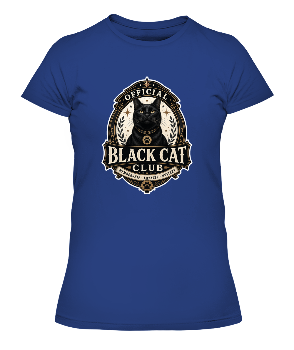 Official Black Cat Club Ladies T-Shirt | Black Cat Lover Gift