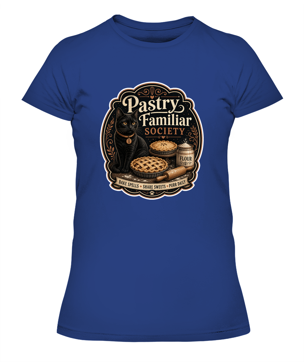 Pastry Familiar Society Ladies T-Shirt | Black Cat Lover Gift