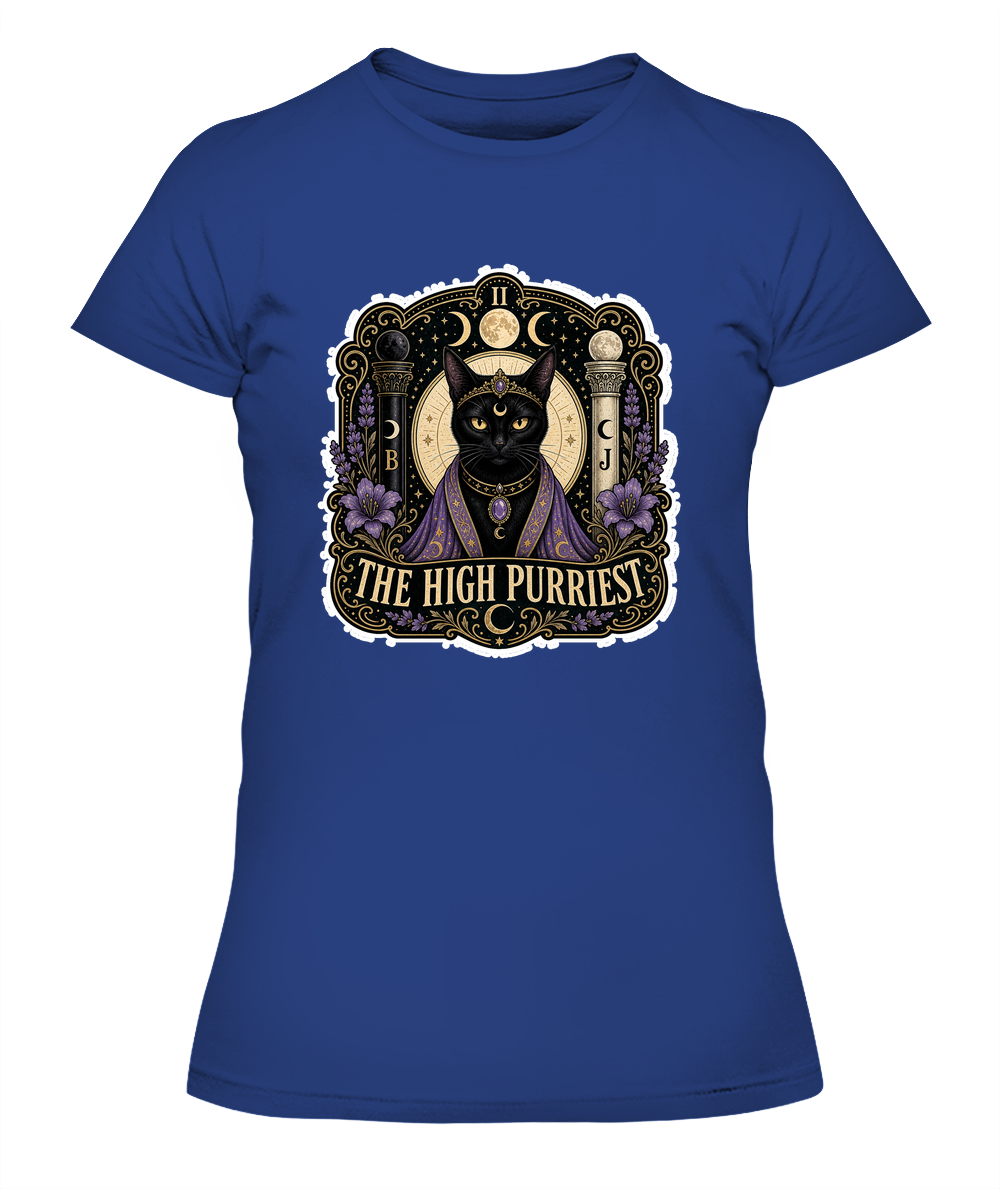 The High Purriest Ladies T-Shirt | Black Cat Lover Gift