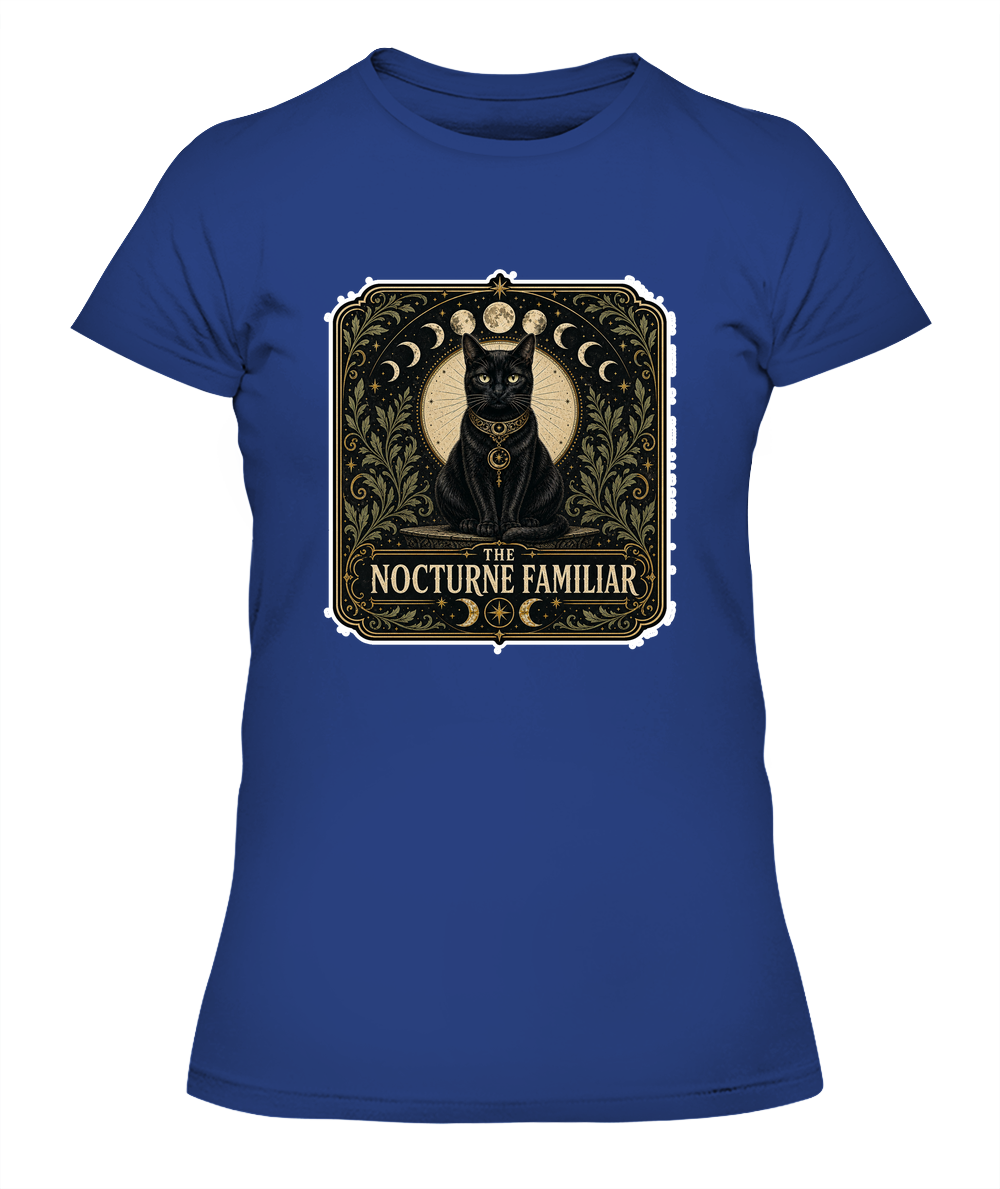 The Nocturne Familiar Ladies T-Shirt | Black Cat Lover Gift