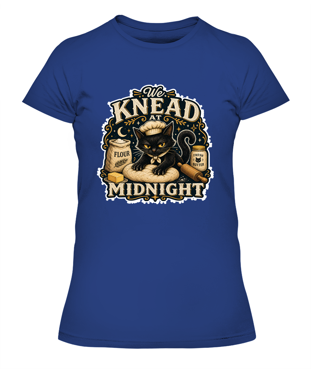 We Knead At Midnight Ladies T-Shirt | Black Cat Lover Gift