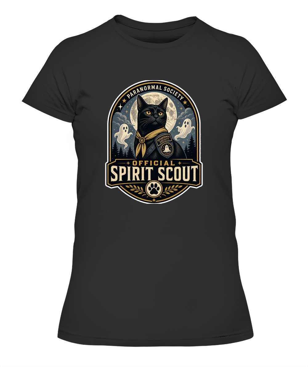 Official Spirit Scout Ladies T-Shirt | Black Cat Lover Gift