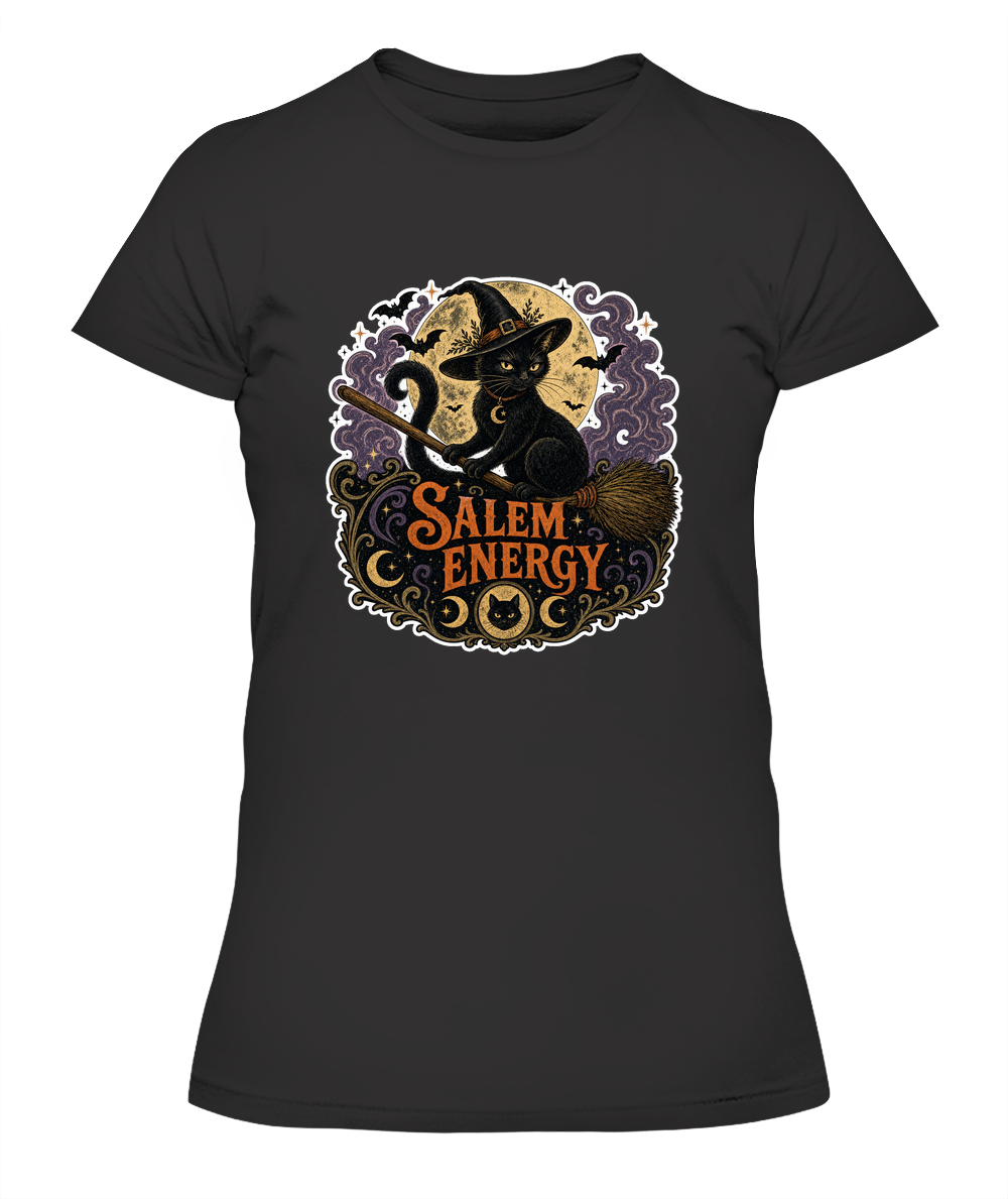 Salem Energy Ladies T-Shirt | Black Cat Lover Gift