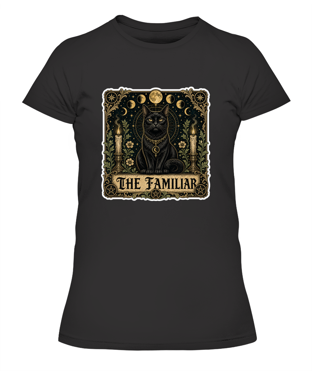 The Familiar Ladies T-Shirt | Black Cat Lover Gift
