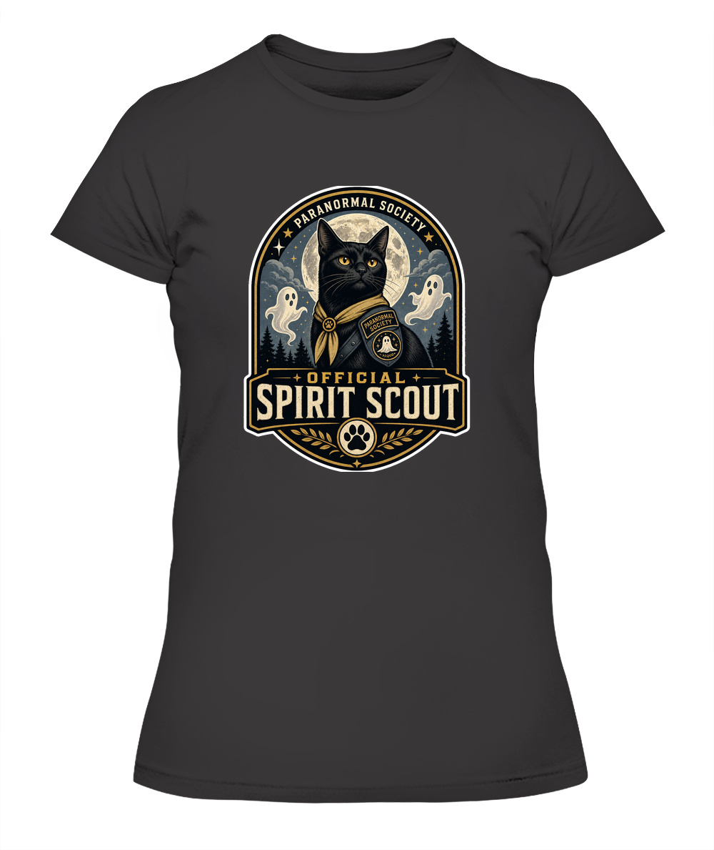Official Spirit Scout Ladies T-Shirt | Black Cat Lover Gift