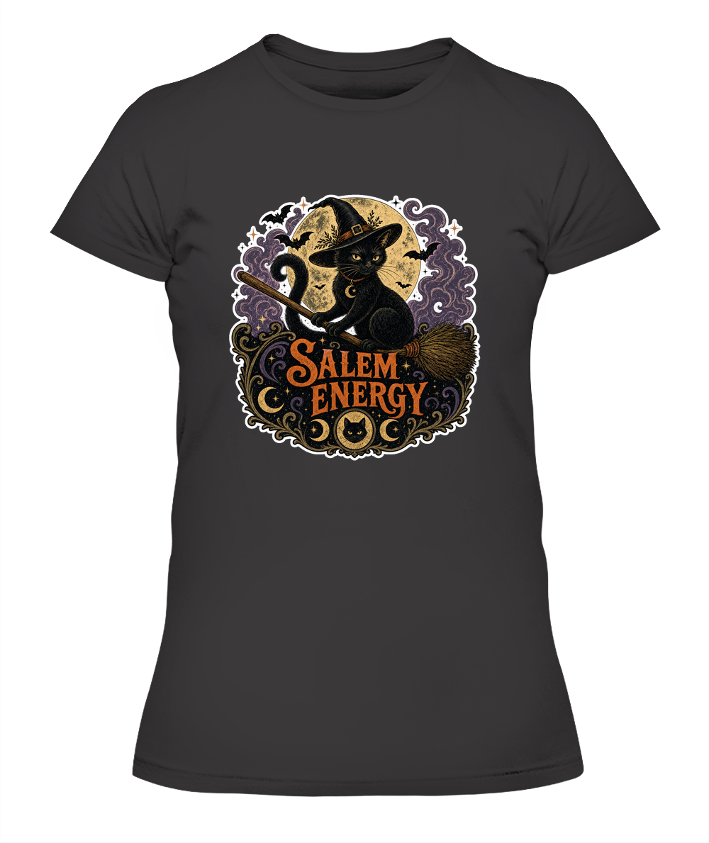 Salem Energy Ladies T-Shirt | Black Cat Lover Gift