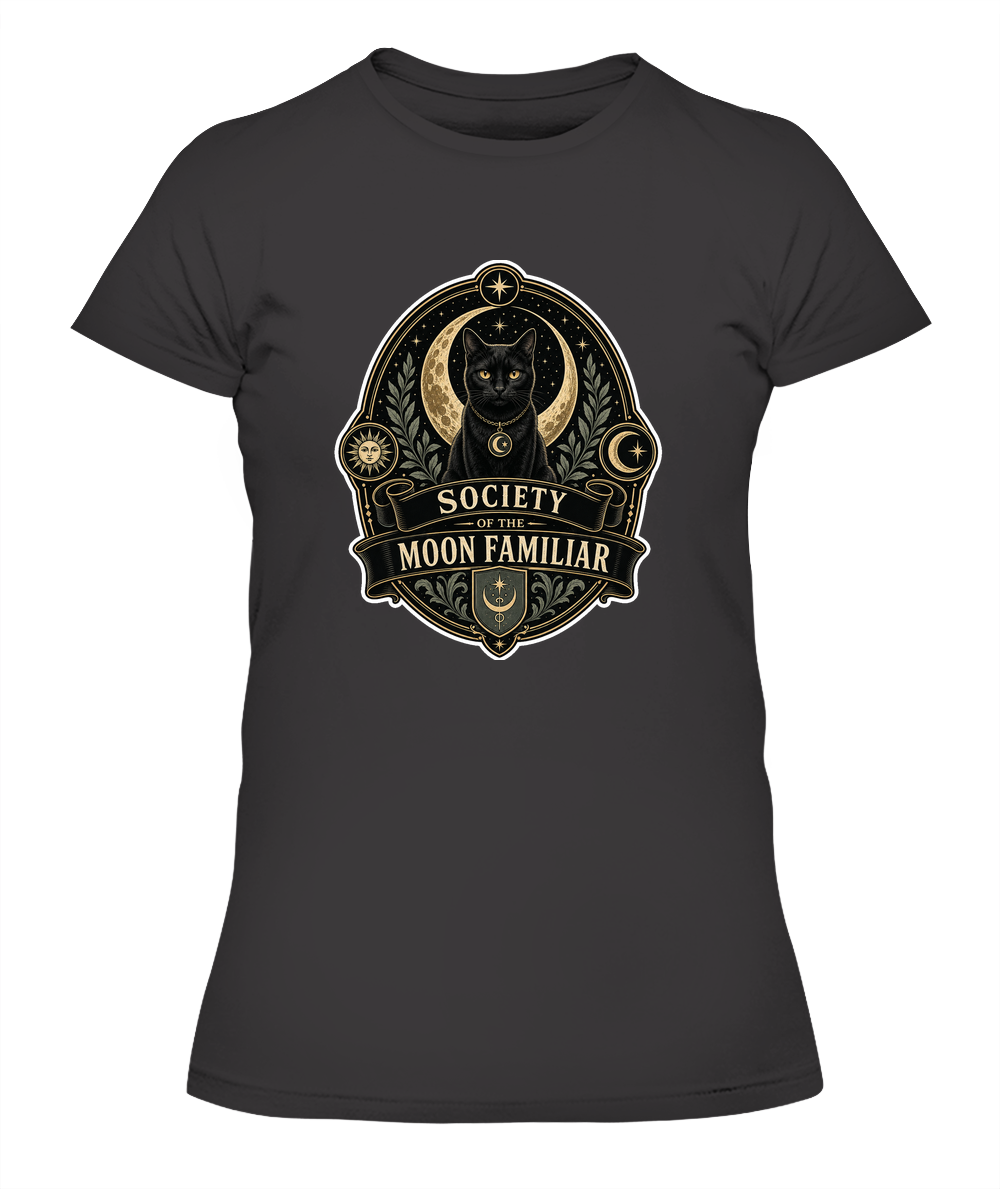 Society of the Moon Familiar Ladies T-Shirt | Black Cat Lover Gift