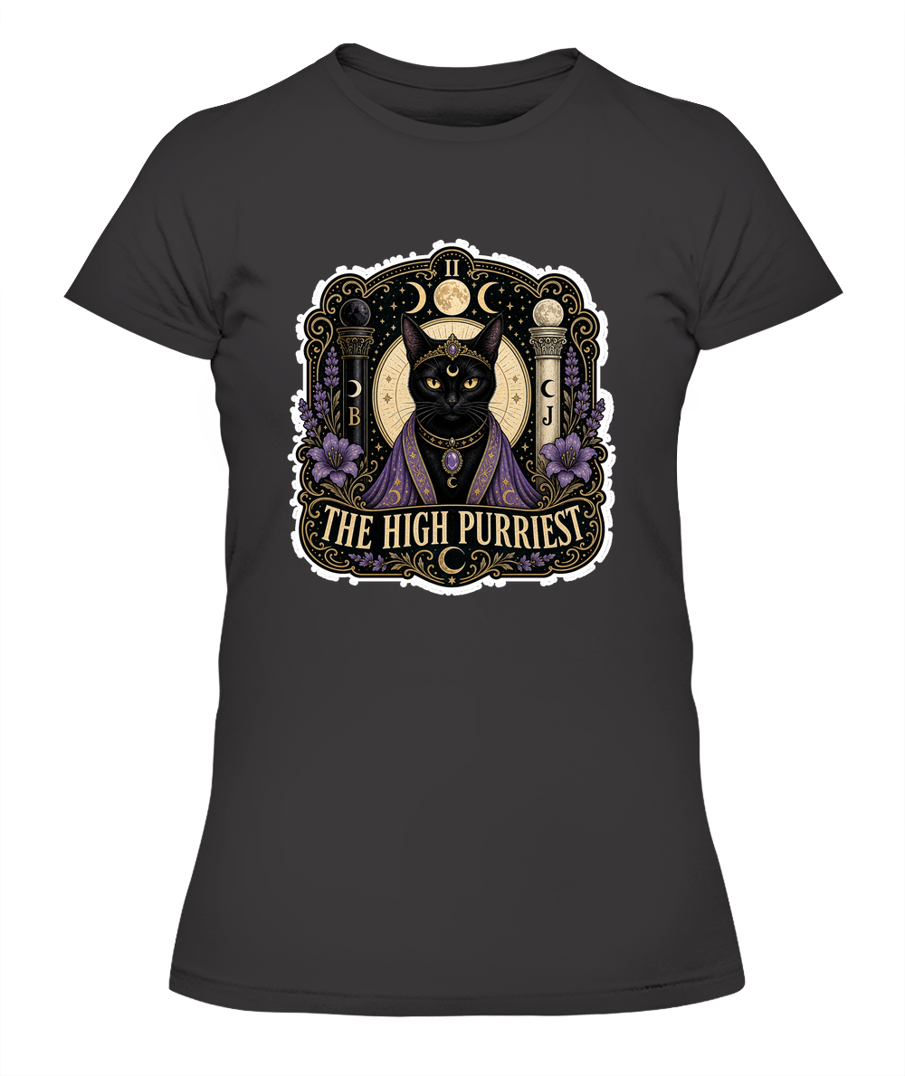 The High Purriest Ladies T-Shirt | Black Cat Lover Gift