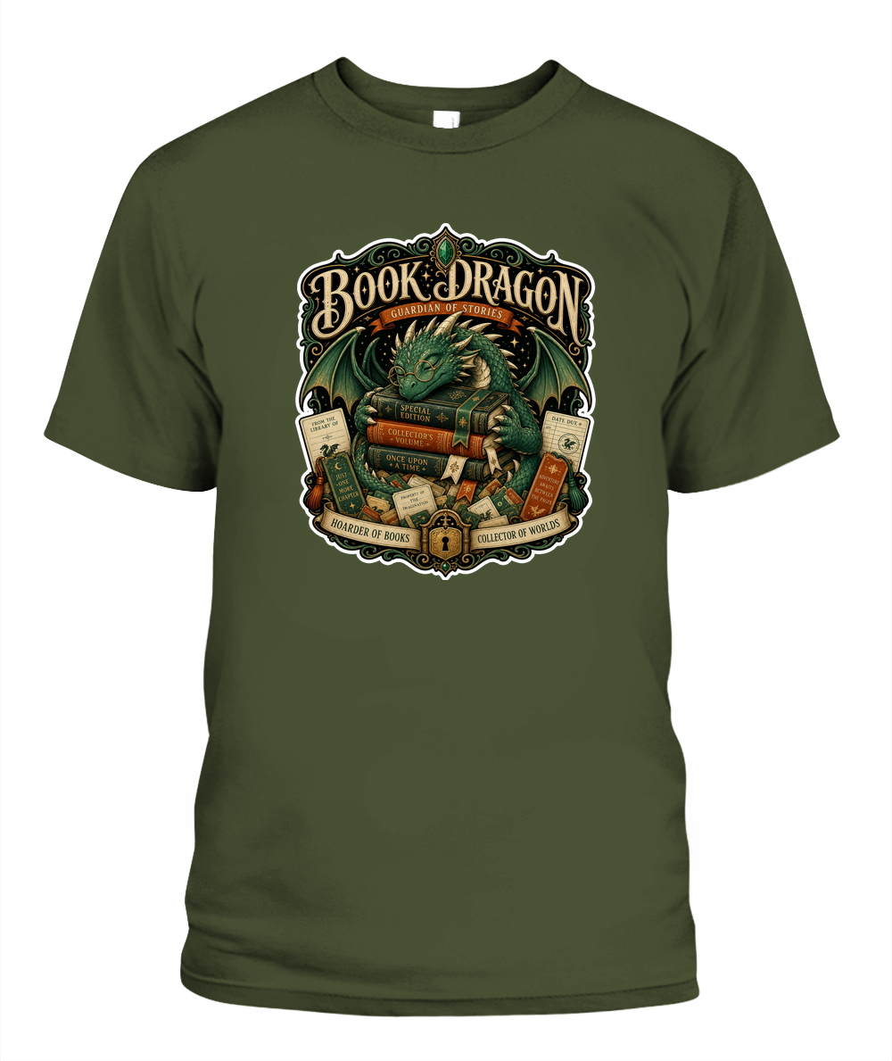 Book Dragon Book Lover T-Shirt | Reading Gift