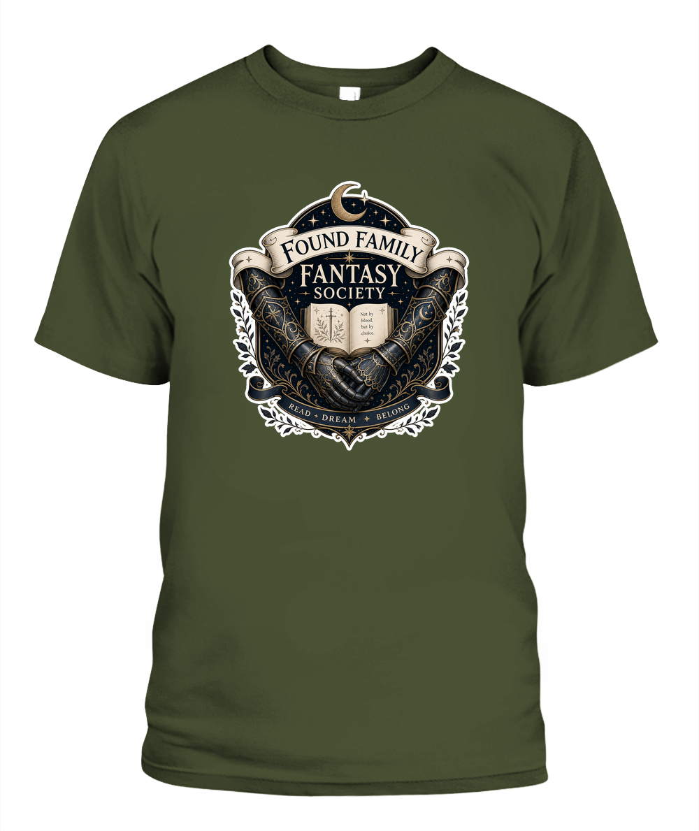 Found Family Fantasy Society Book Lover T-Shirt | Reading Gift