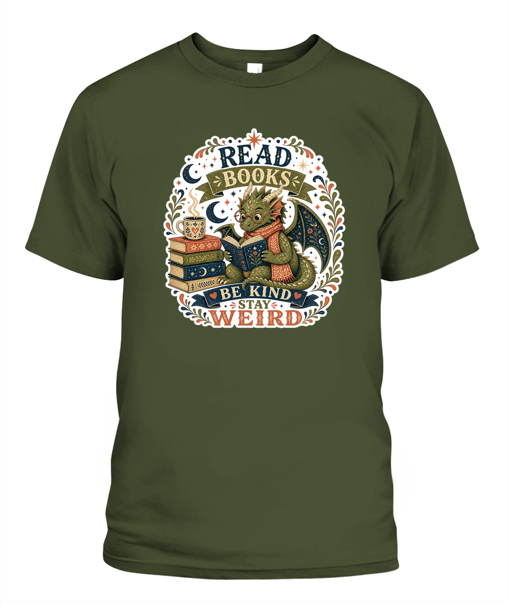 Read Books Be Kind Stay Weird Book Lover T-Shirt | Reading Gift