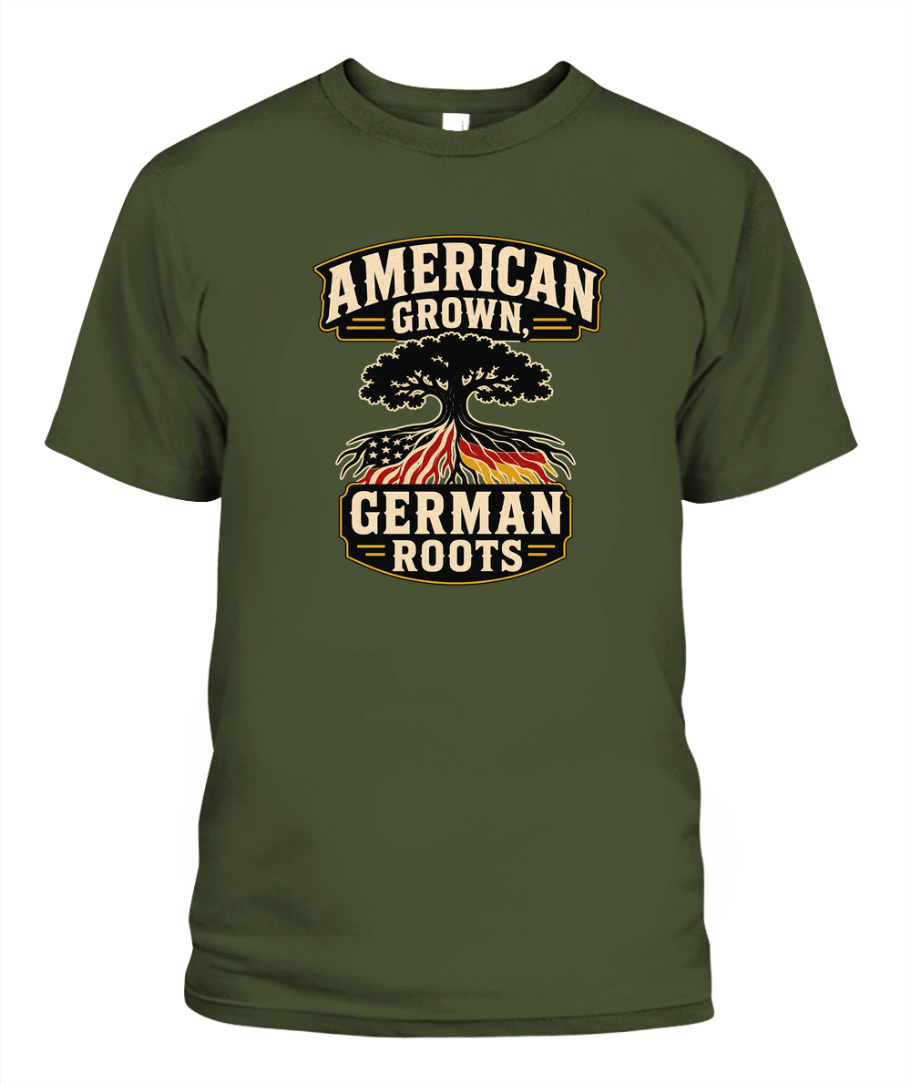 American Grown, German Roots — T-Shirt in Sage