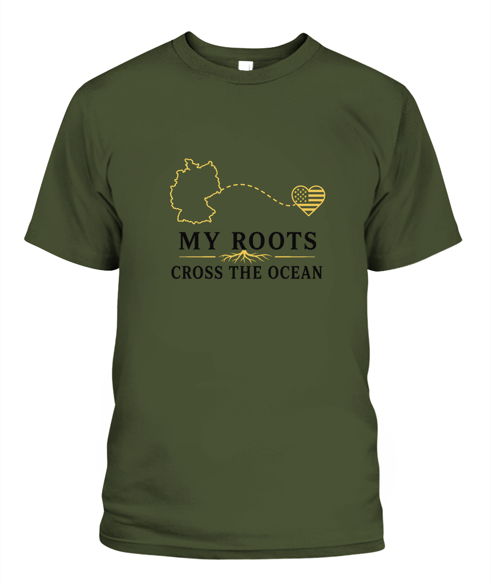 My Roots Cross The Ocean — T-Shirt in Sage