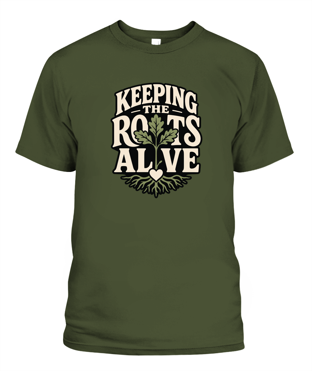 Keeping The Roots Alive — T-Shirt in Sage