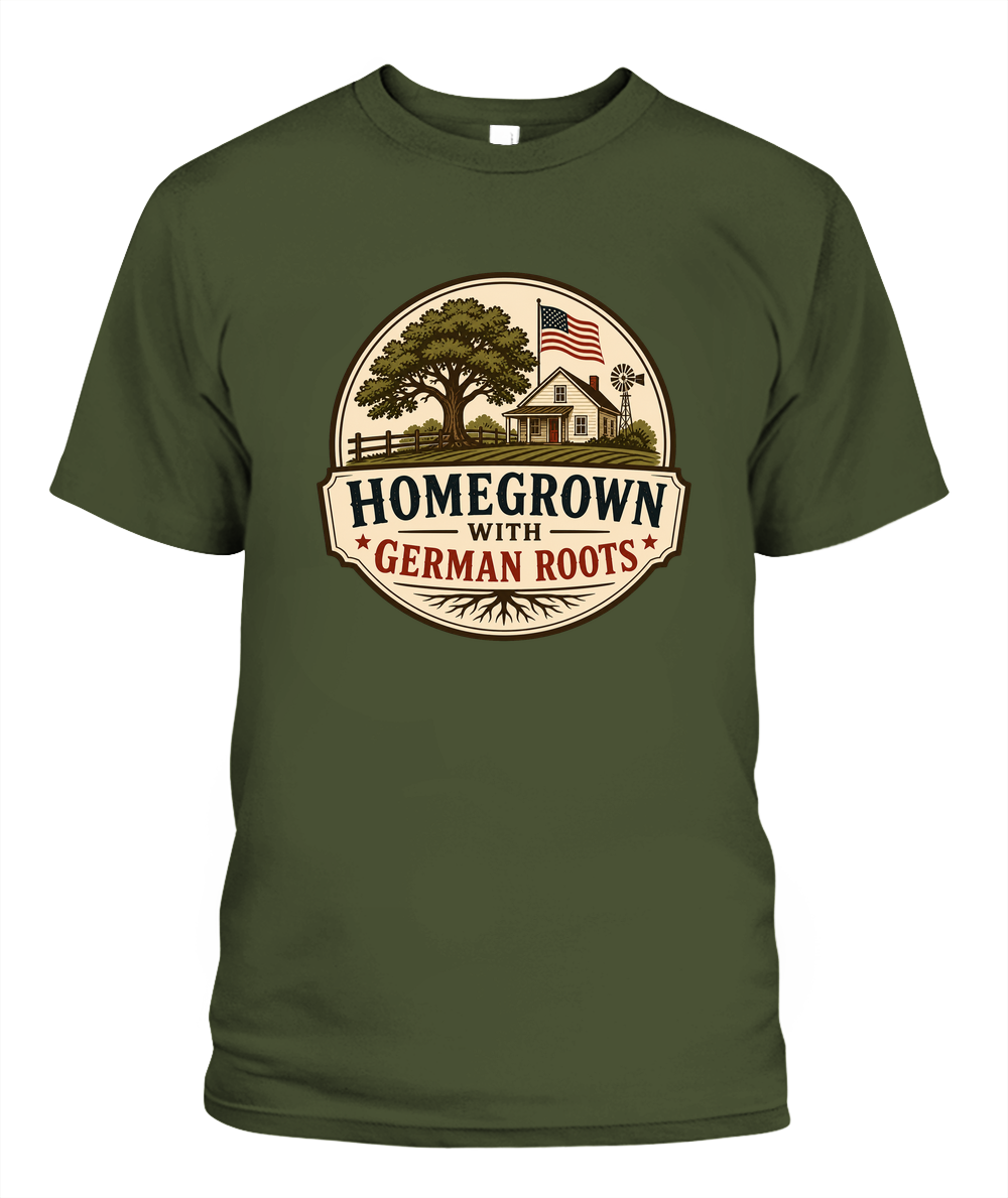 Homegrown With German Roots — T-Shirt in Sage