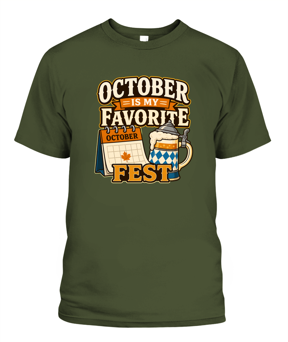 October Is My Favorite Fest — T-Shirt in Sage