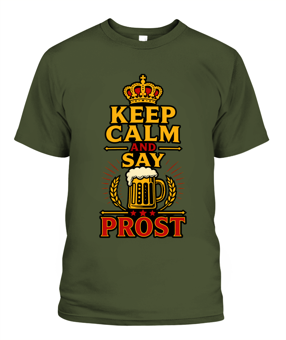 Keep Calm And Say Prost — T-Shirt in Sage