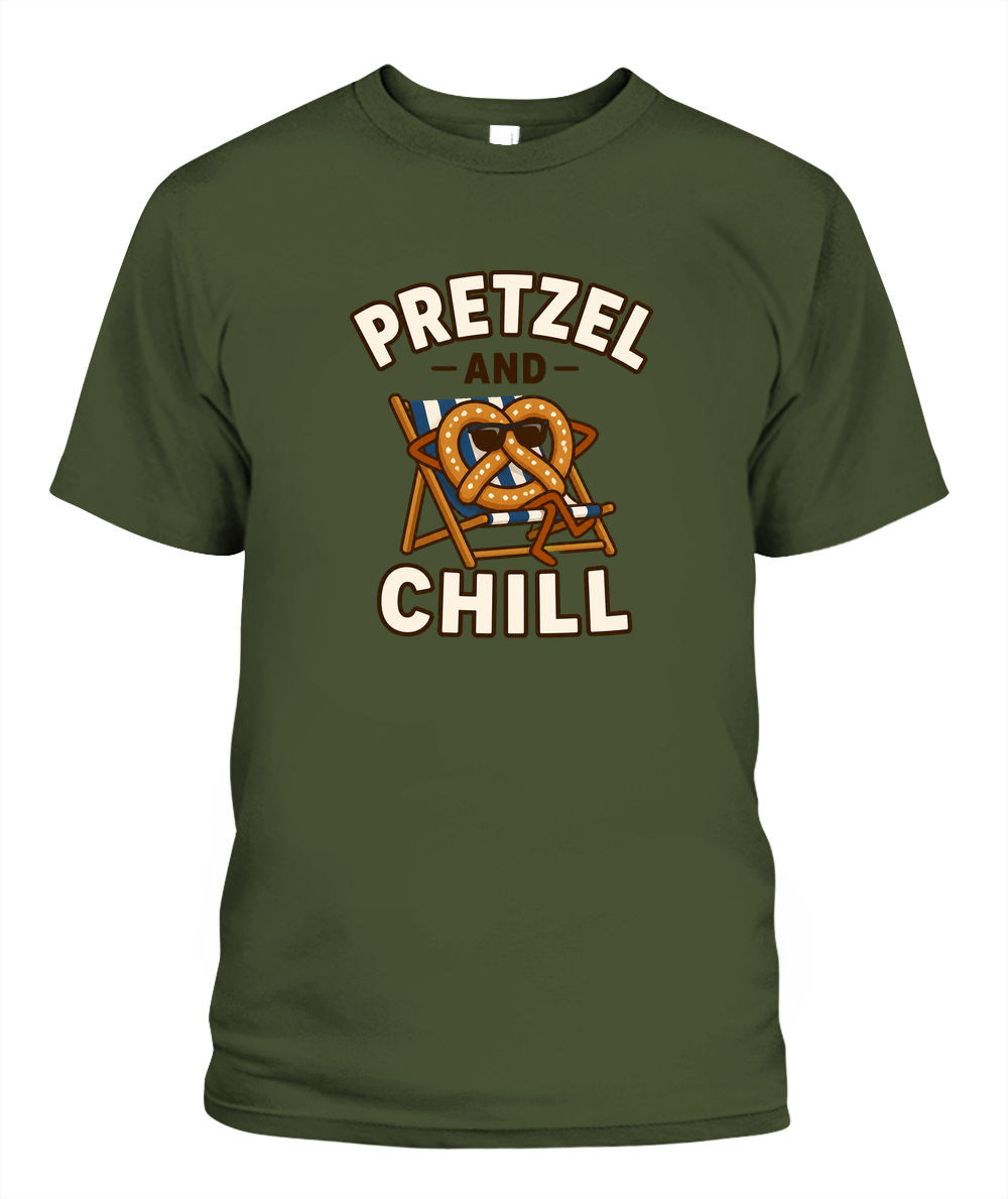 Pretzel And Chill — T-Shirt in Sage