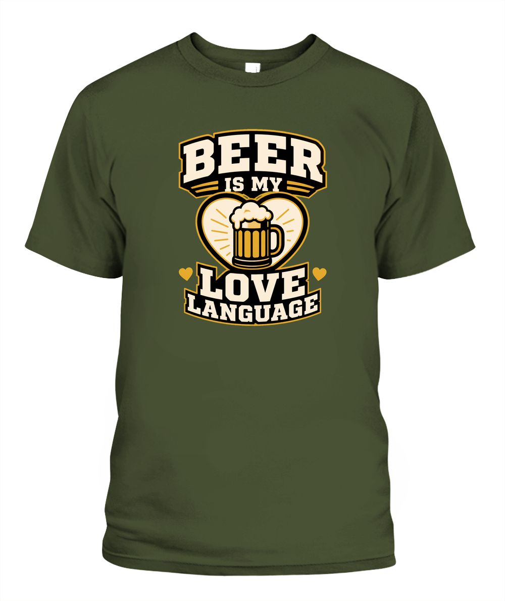 Beer Is My Love Language — T-Shirt in Sage