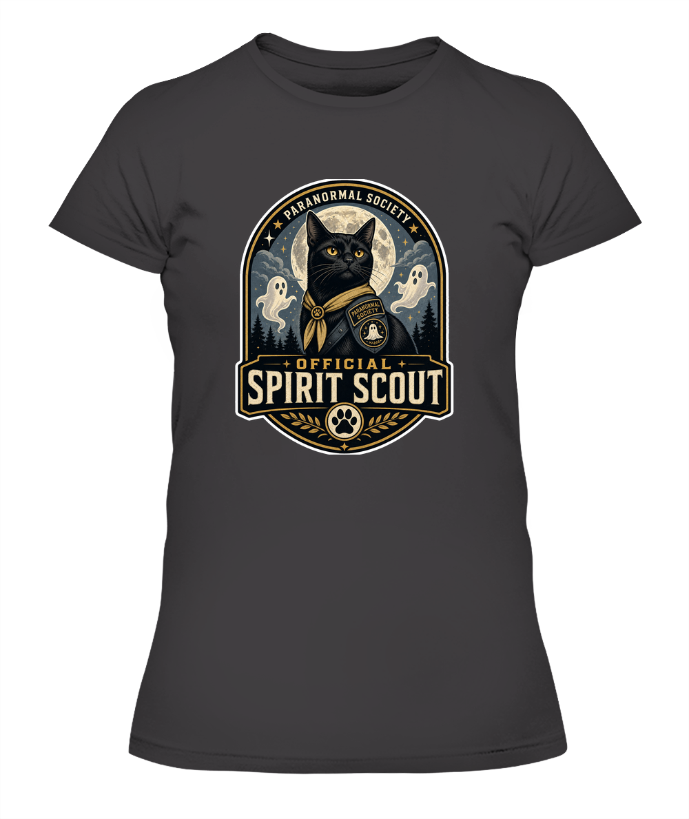 Official Spirit Scout Ladies T-Shirt | Black Cat Lover Gift