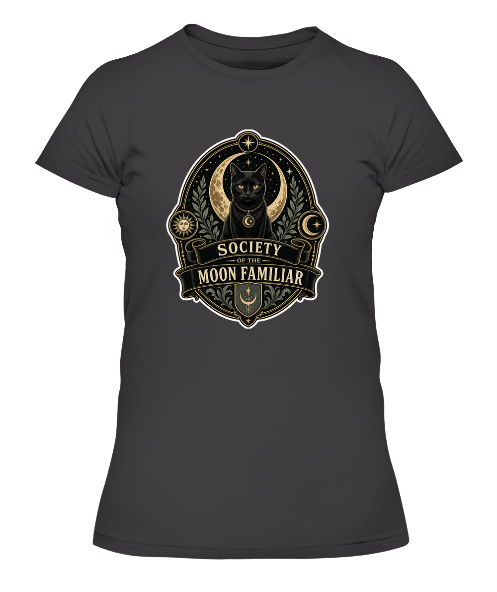Society of the Moon Familiar Ladies T-Shirt | Black Cat Lover Gift