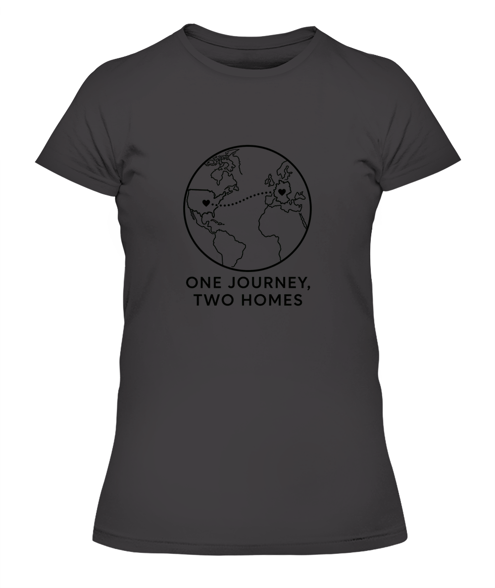 One Journey, Two Homes — Lady's T-Shirt in Heavy Metal