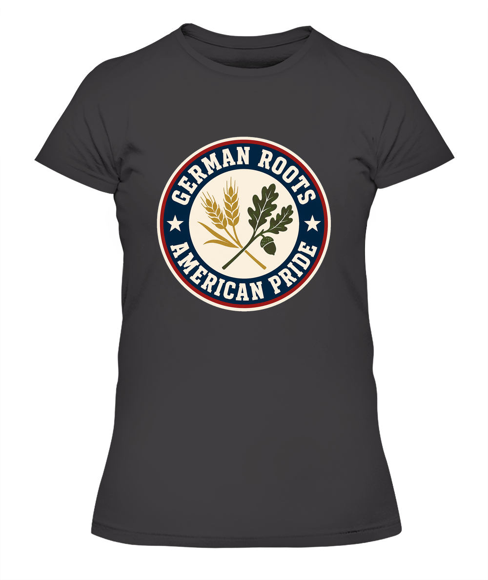 German Roots, American Pride — Lady's T-Shirt in Heavy Metal