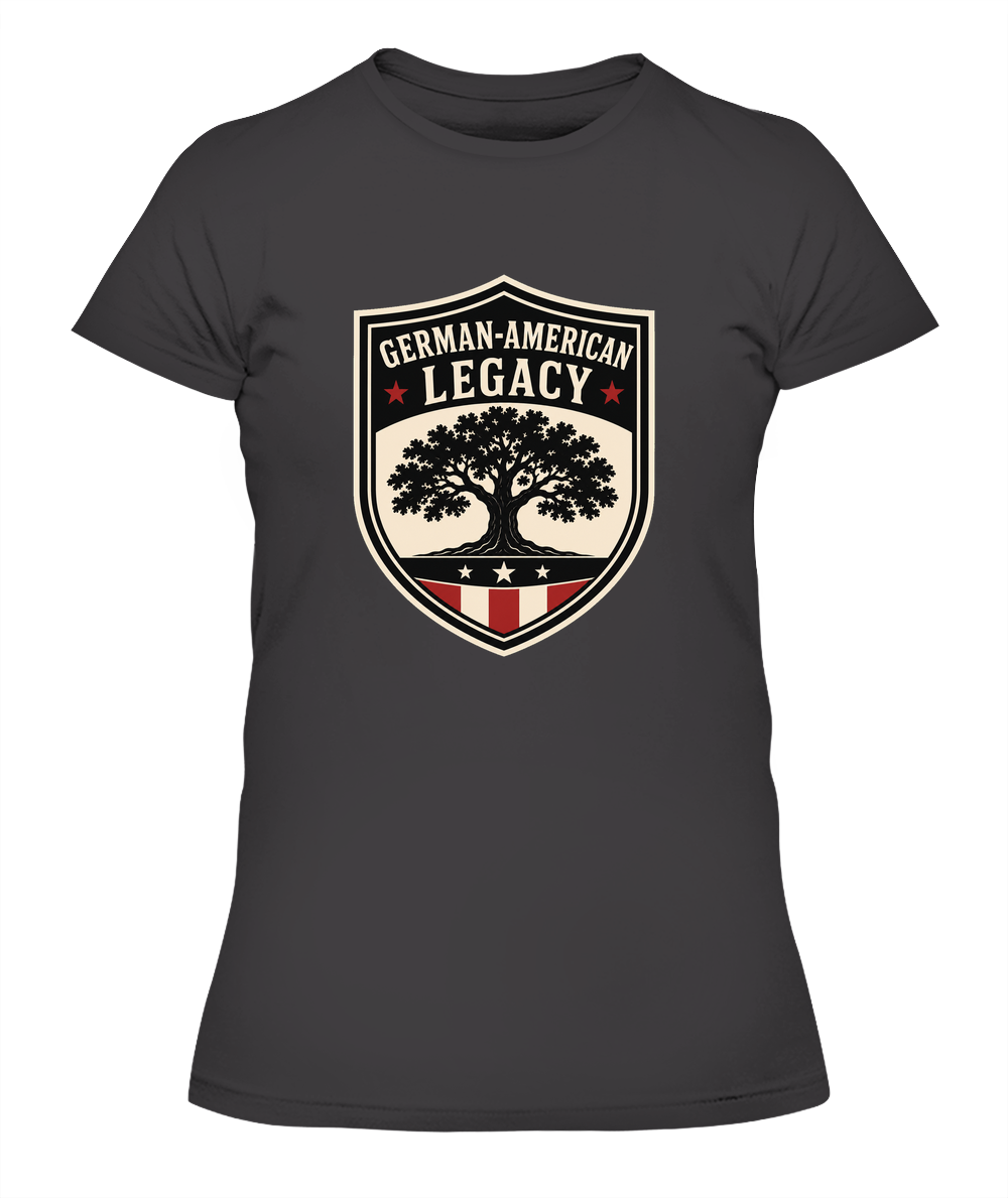 German-American Legacy — Lady's T-Shirt in Heavy Metal