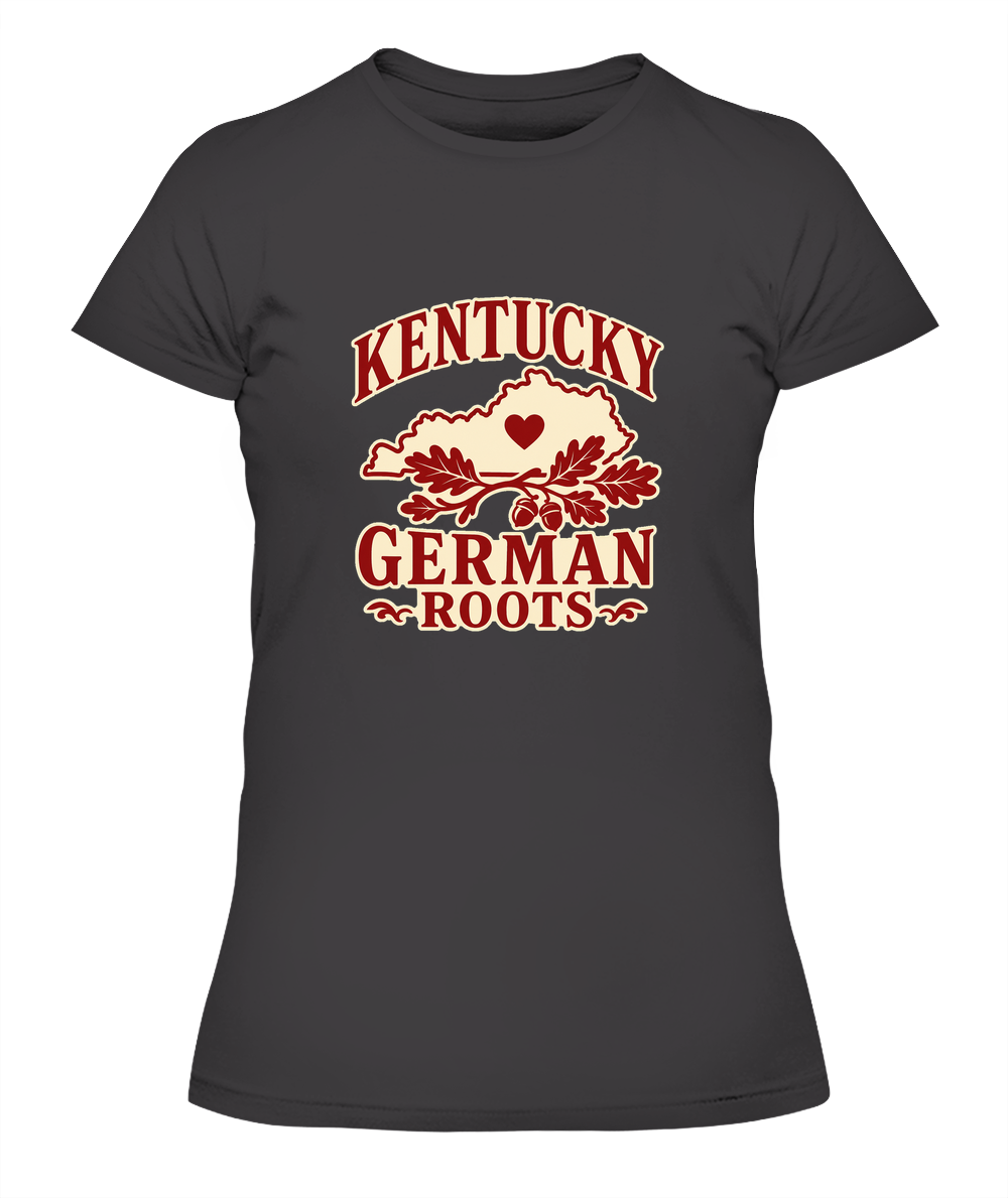 Kentucky German Roots — Lady's T-Shirt in Heavy Metal