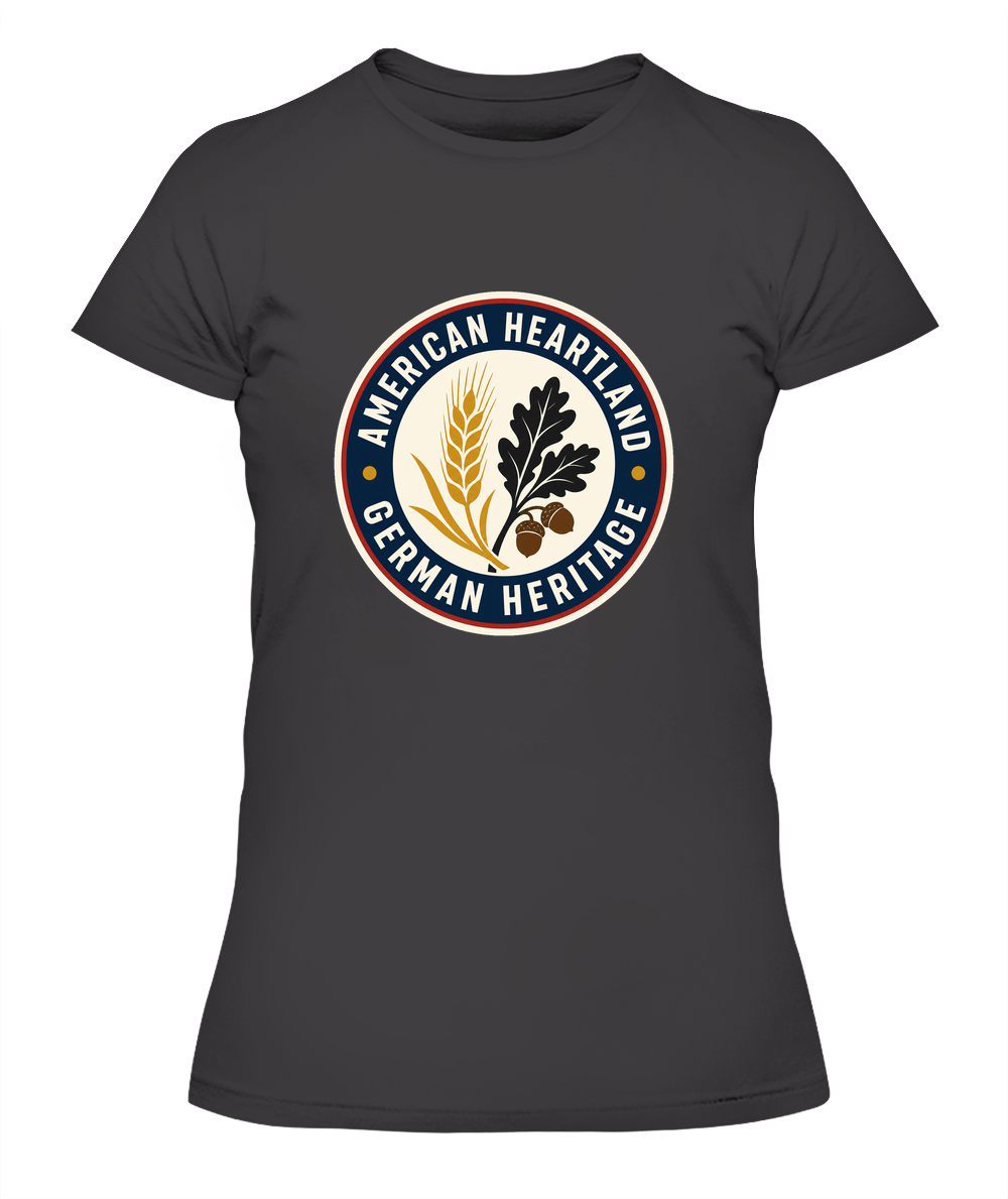 American Heartland, German Heritage — Lady's T-Shirt in Heavy Metal