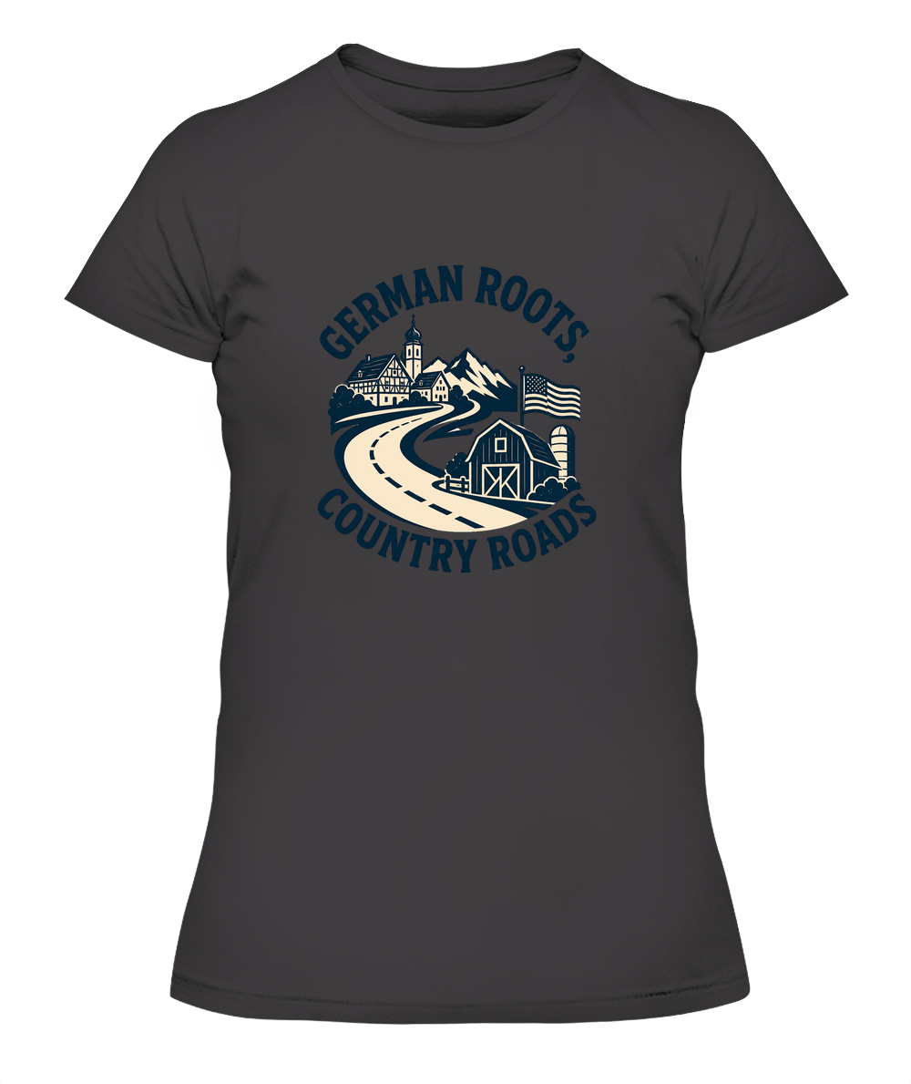 German Roots, Country Roads — Lady's T-Shirt in Heavy Metal