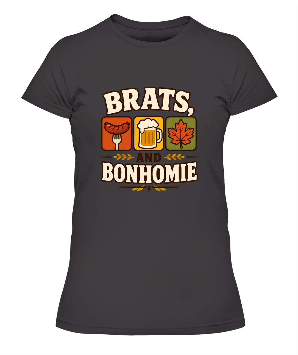 Brats And Bonhomie — Lady's T-Shirt in Heavy Metal